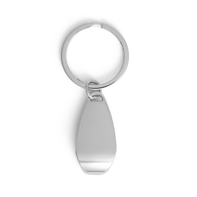 HELLI. Metal keyring with bottle opener